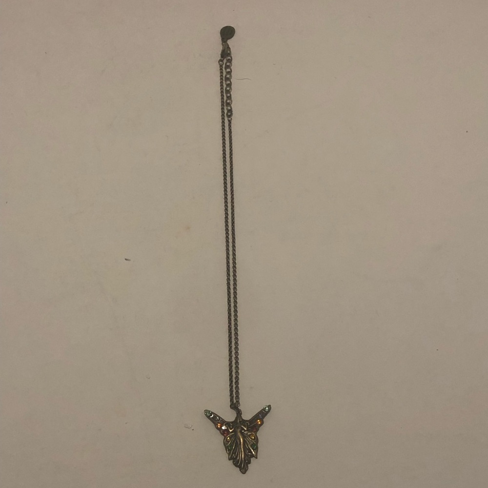 Anne Koplik Vintage-Inspired Bronze Fairy Pendant Necklace